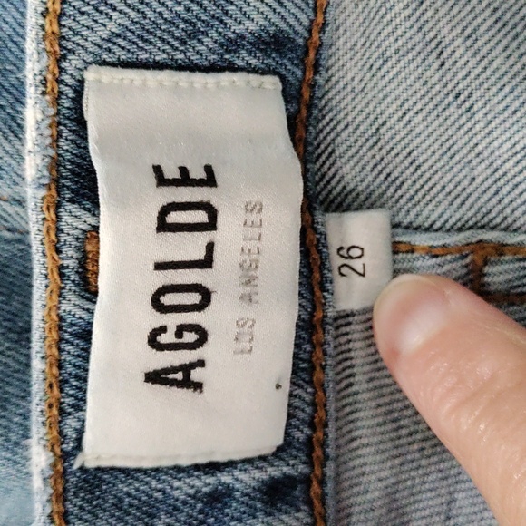01138 Agolde Los Angeles distressed button front high rise jeans 26 - Picture 10 of 13